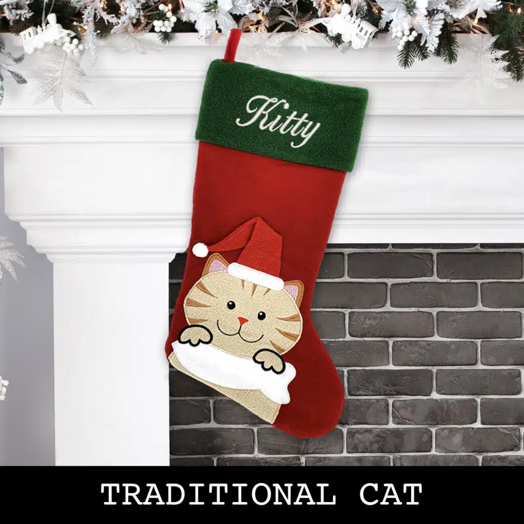 Traditional Cat Christmas Stocking