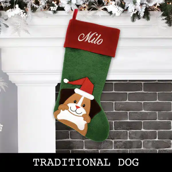 Traditional Dog Christmas Stocking