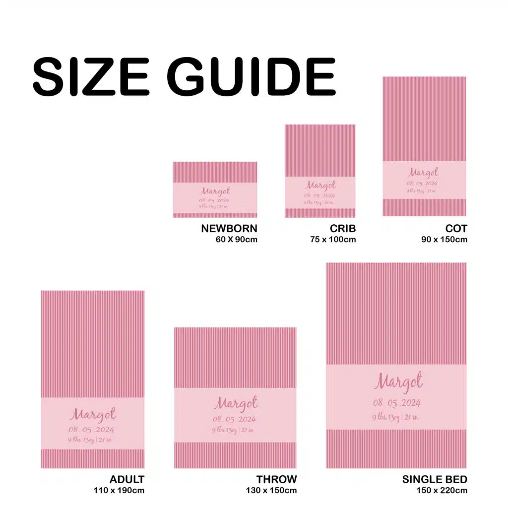 Vertical Striped Birth Details Blanket