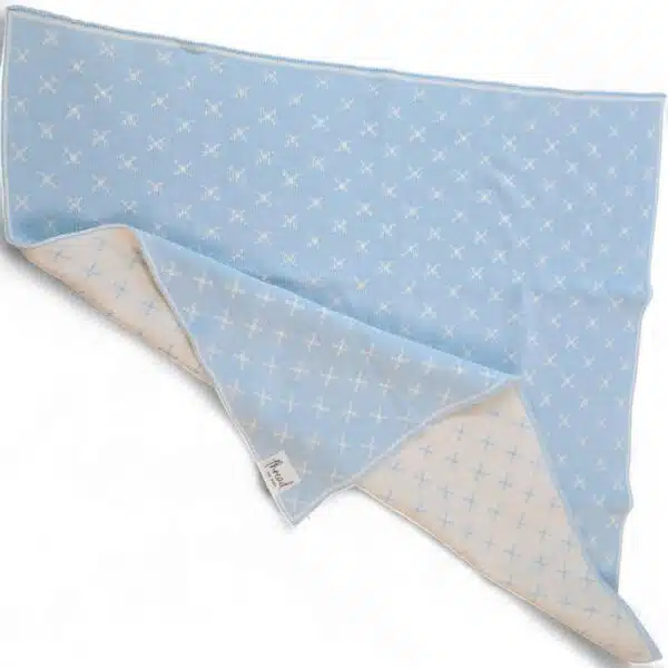 Premmie Blanket - Baby Blue Crosses