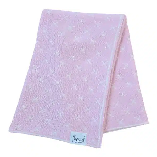Premmie Blanket - Baby Pink Crosses