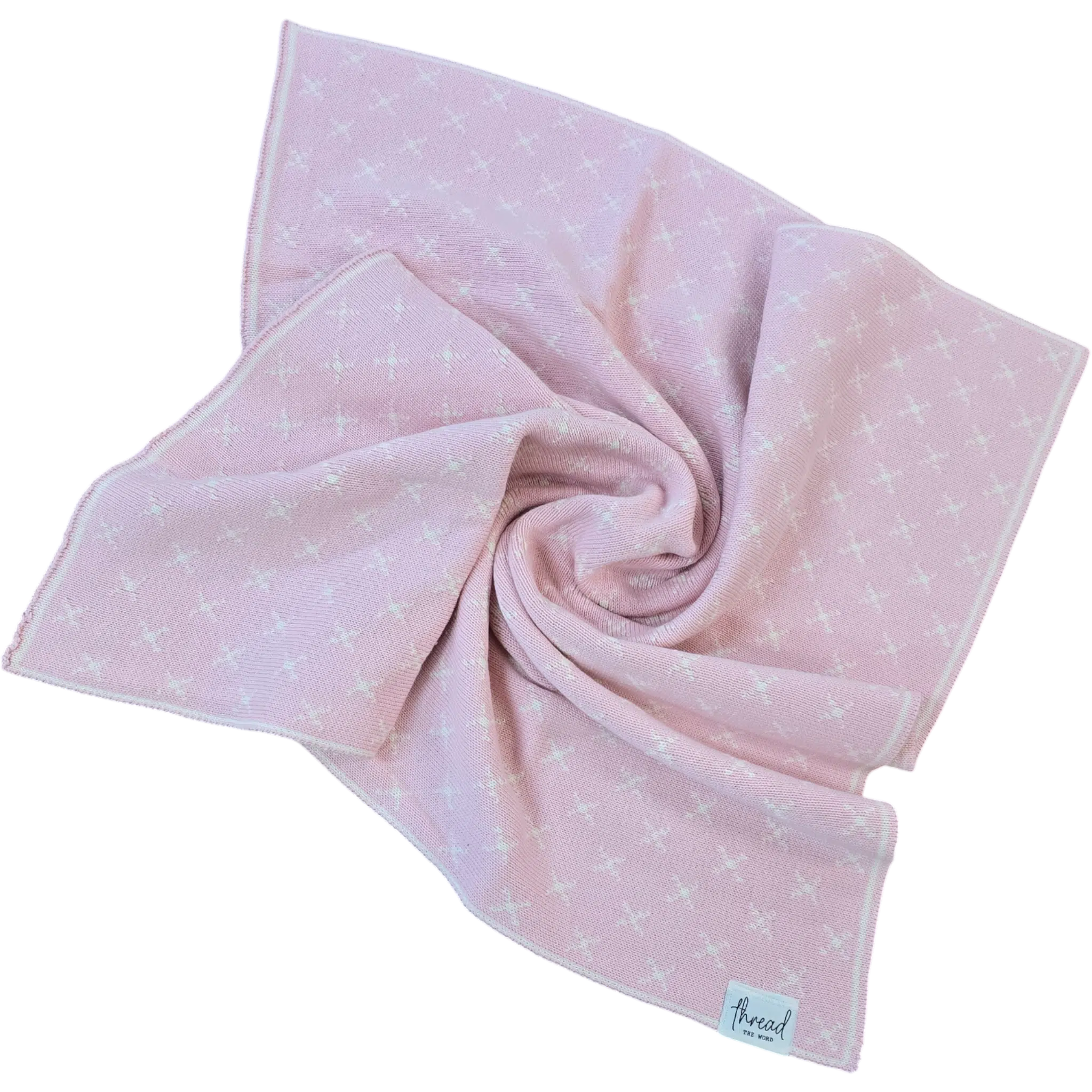Premmie Blanket – Baby Pink Crosses