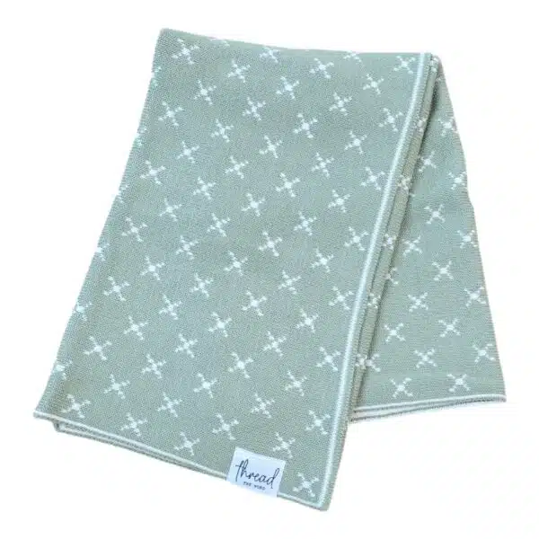 Premmie Blanket - Sage Crosses
