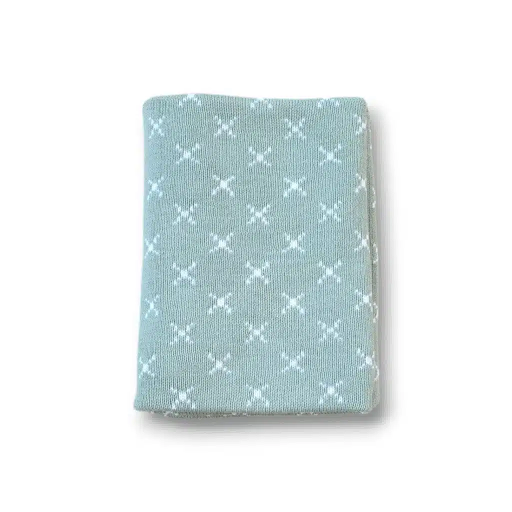 Premmie Blanket - Sage Crosses