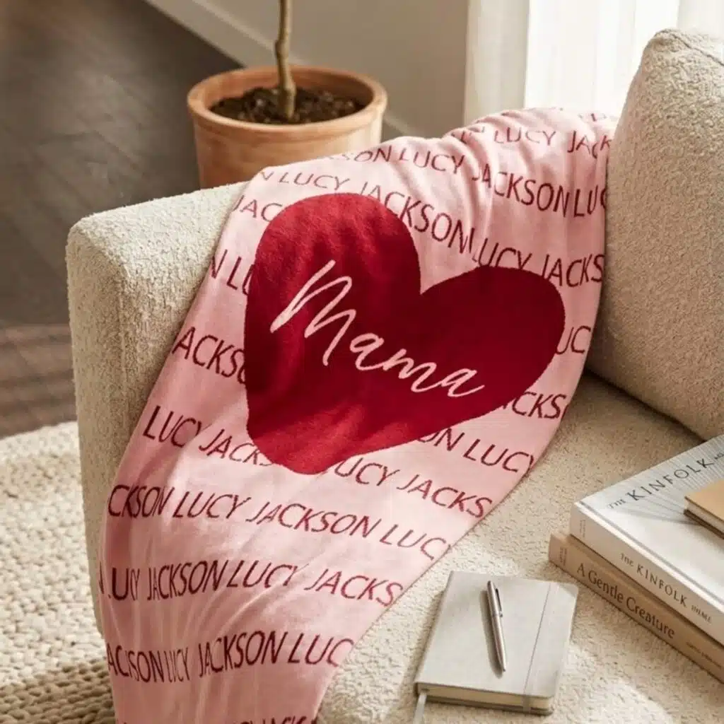 Custom Tiled Heart Blanket