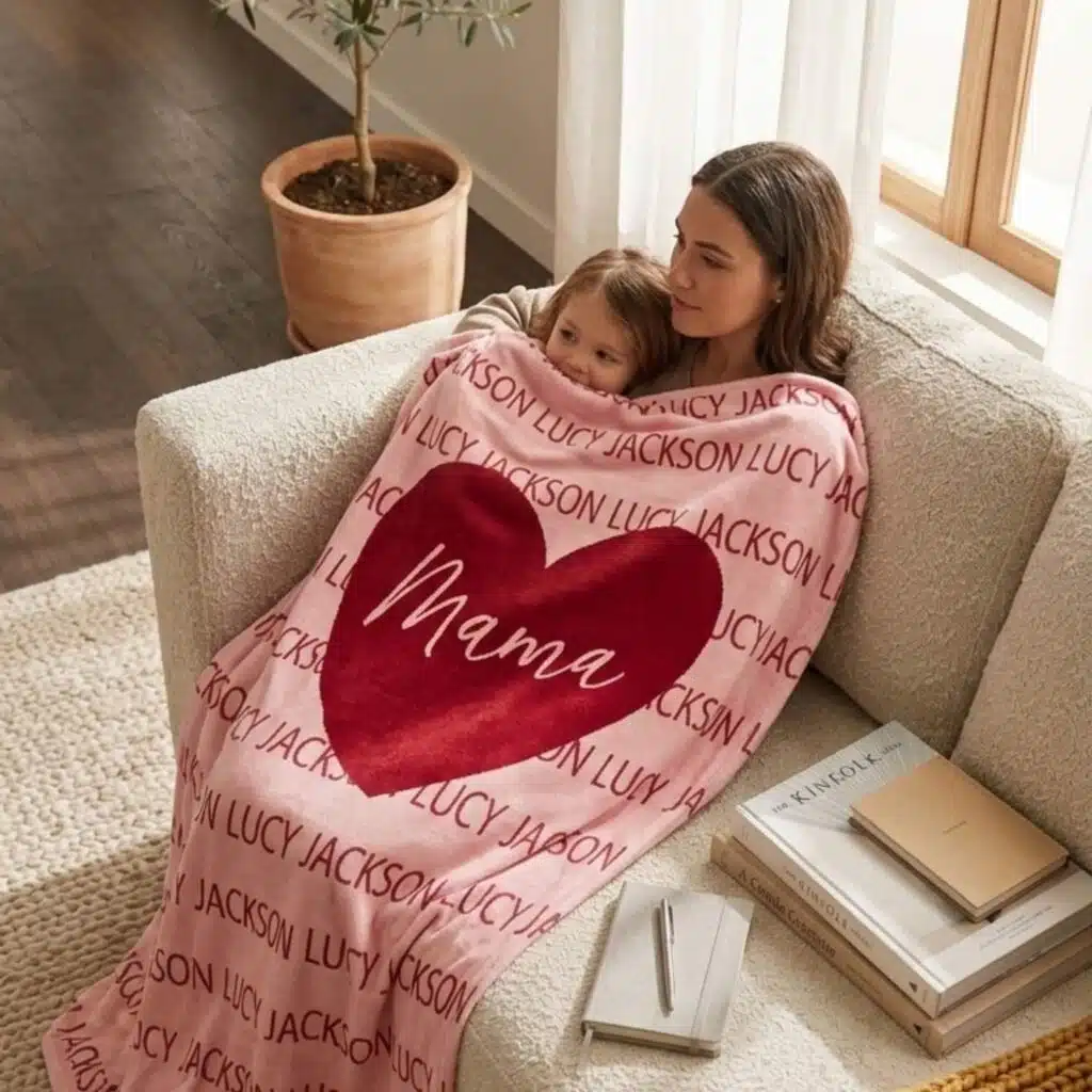 Custom Tiled Heart Blanket