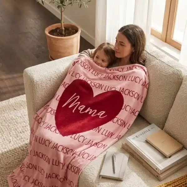 Custom Tiled Heart Blanket